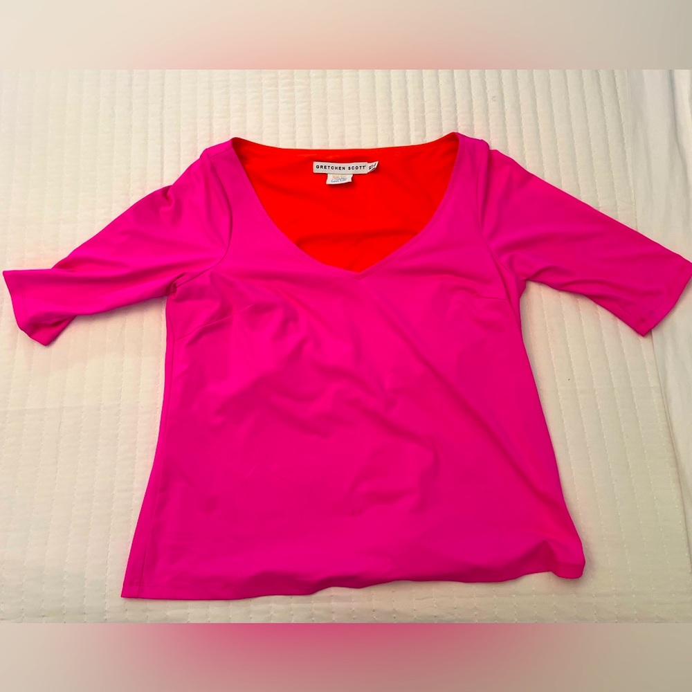 Sporty hot pink Gretchen Scott top.